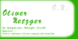 oliver metzger business card